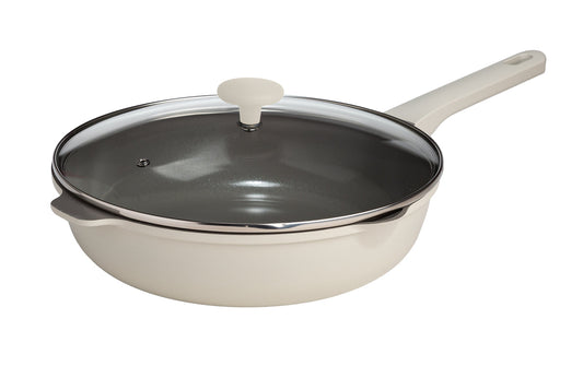 Aria 4Qt Cast Aluminum Jumbo Cooker with Clean Ceramic™ Nonstick – Charcoal or Cream - Ecolution