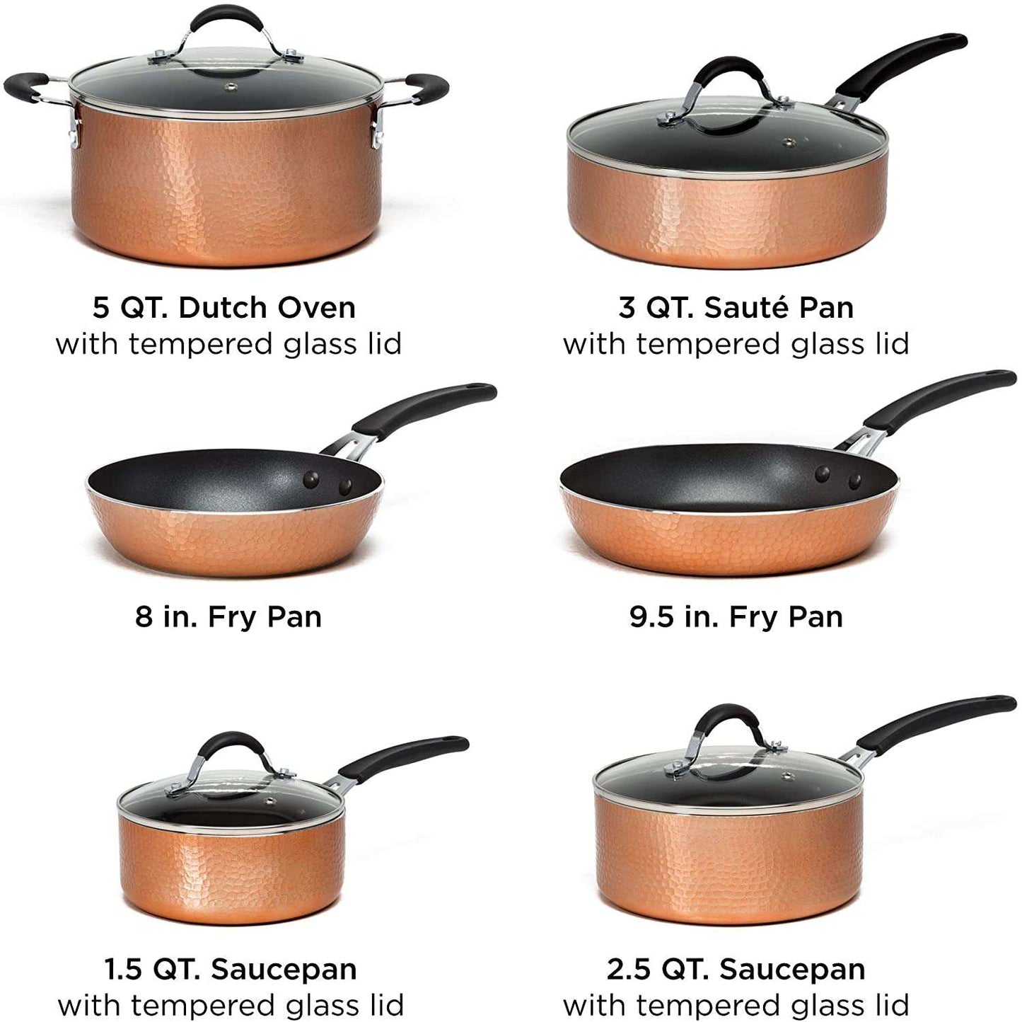 Impressions 10 Piece Hammered Cookware Set