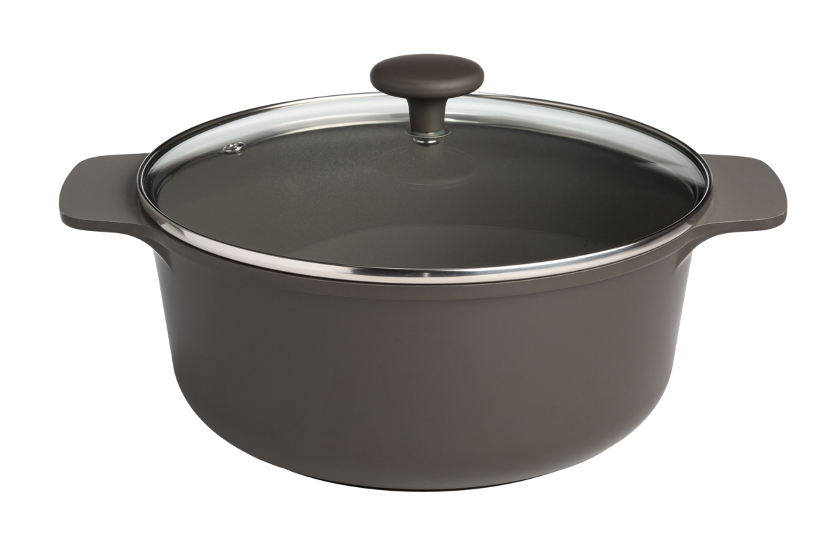 Aria Cast Aluminum Dutch Oven with Glass Lid – Charcoal or Cream - 4.3 Qt or 7 Qt - Ecolution