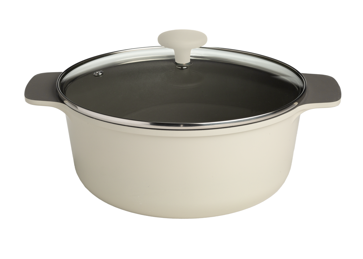 Aria Cast Aluminum Dutch Oven with Glass Lid – Charcoal or Cream - 4.3 Qt or 7 Qt - Ecolution