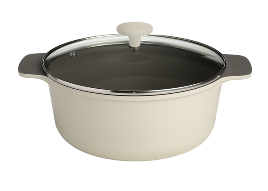 Aria Cast Aluminum Dutch Oven with Glass Lid – Charcoal or Cream - 4.3 Qt or 7 Qt - Ecolution