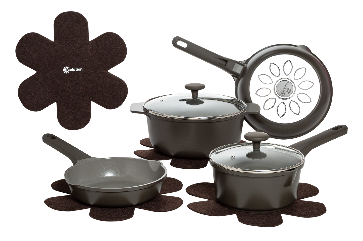 Aria 10-Piece Cast Aluminum Cookware Set - Ecolution