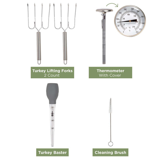 Kitchen Extras 5-Piece Stainless Steel Turkey Tool Set