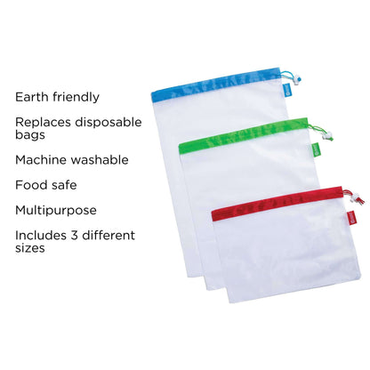 Reusable Produce Bag Set, 3 Piece - Ecolution