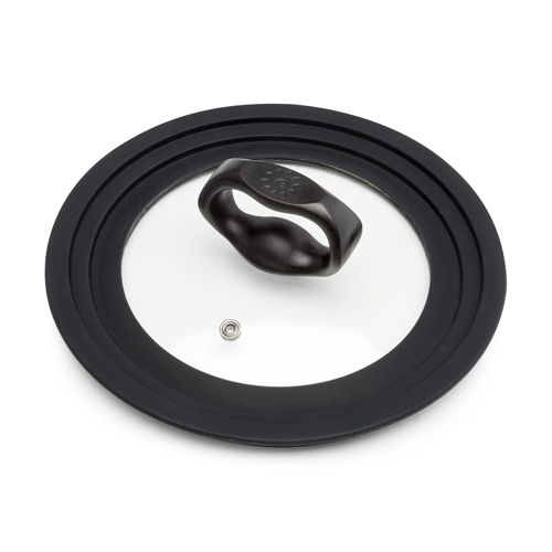 Small Universal Lid, 6″–8″, Vented Tempered Glass, Silicone Rim - Ecolution